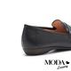 低跟鞋 MODA Luxury 簡約質感沖孔全真皮便仕樂福低跟鞋－黑 product thumbnail 4