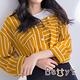 betty’s貝蒂思　不規則設計條紋雪紡襯衫(土黃色) product thumbnail 6