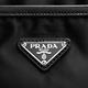 PRADA TESSUTO SAFFI經典織紋LOGO金屬釦牛皮飾邊外袋尼龍斜背包(黑) product thumbnail 9