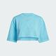 adidas 愛迪達 上衣 女款 短袖上衣 運動 三葉草 ESS+ CROP TEE 藍 IR5994 product thumbnail 4