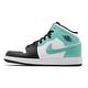 Nike 休閒鞋 Air Jordan 1 Mid GS 女鞋 經典款 喬丹一代 皮革 黑頭 舒適 穿搭 白 綠 554725132 product thumbnail 2