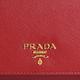 PRADA SAFFIANO MATEL LOGO 防刮皮革釦式拉鍊機能長夾(紅) product thumbnail 6