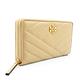 TORY BURCH Kira Chevron 皮革斜縫拉鍊長夾(沙) product thumbnail 3