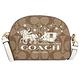 COACH Mini Serena 經典C LOGO馬車印花拉鍊斜背包(駝/白) product thumbnail 3