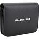 BALENCIAGA 字母印花荔紋牛皮對折短夾(黑色) product thumbnail 3