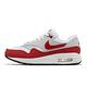 Nike 休閒鞋 Air Max 1 GS 大童鞋 女鞋 白 紅 灰 氣墊 復古 經典 DZ3307-003 product thumbnail 2