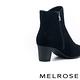 短靴 MELROSE 美樂斯 時尚魅力條帶造型羊麂皮高跟短靴－霧黑 product thumbnail 4