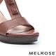 涼鞋 MELROSE 美樂斯 安定感 俐落簡約方釦造型牛皮美型高跟涼鞋－棕 product thumbnail 6