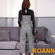蕾絲襯衫+格紋背帶褲兩件套 (灰色)-ROANN product thumbnail 2