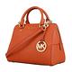 MICHAEL KORS 金字LOGO吊牌飾手提斜背包(小/橘) product thumbnail 2