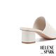 拖鞋 HELENE SPARK 舒適時髦感羊皮方頭粗高跟拖鞋－白 product thumbnail 4