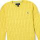 Polo Ralph Lauren 年度熱銷經典刺繡小馬麻花針織毛衣(青年款)-黃色 product thumbnail 2