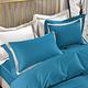 Betrise琉璃藍 典雅系列  特大 頂級300織精梳長絨棉素色鏤空四件式被套床包組(被套8*7呎) product thumbnail 4