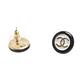 CHANEL 經典壓克力雙色雙C LOGO圓形造型穿式耳環(黑白/金色) product thumbnail 3