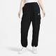 Nike 長褲 NSW Club Fleece Pants 女款 黑 內刷毛 保暖 寬版 鬆緊褲頭 抽繩 刺繡 DQ5197-010 product thumbnail 4