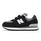 New Balance 休閒鞋 574 中童鞋 寬楦 黑 灰 麂皮 魔鬼氈 小朋友 NB 經典 PV574DZB-W product thumbnail 2