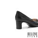 高跟鞋 HELENE SPARK 簡約質感羊皮方頭扁平造型高跟鞋－黑 product thumbnail 4