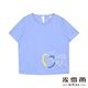 MYVEGA麥雪爾 字母刺繡圓領造型T恤-水藍 product thumbnail 6
