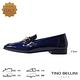 Tino Bellini 義大利進口全真皮漆皮金色馬銜扣樂福鞋FYLV037(星空藍) product thumbnail 2