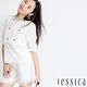 JESSICA - 格紋簍空蕾絲打褶造型短褲（白） product thumbnail 2