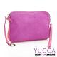 YUCCA - 摩登俏麗牛皮雙色系手挽/斜背包 - 紫紅色- D0106062C77 product thumbnail 2