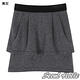 雙層裙擺立體感窄短裙 (黑灰色)-Seoul Holic product thumbnail 3