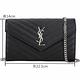 YSL Saint Laurent Monogram 銀字絎縫魚子醬牛皮鍊帶斜背包(大型/黑色) product thumbnail 6