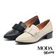 低跟鞋 MODA MODAY 韓系氣質蝴蝶結微尖頭樂福粗低跟鞋－黑 product thumbnail 7