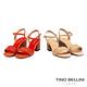Tino Bellini阿爾巴尼亞典雅編織中跟涼鞋_紅 product thumbnail 6