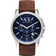 A│X Armani Exchange 時尚三眼計時腕錶-藍x咖啡/44mm product thumbnail 2