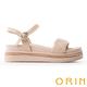 ORIN 造型縫線羊皮水鑽厚底涼鞋 粉紅 product thumbnail 3