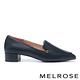低跟鞋 MELROSE 俐落質感純色縮花牛皮尖頭低跟鞋－藍 product thumbnail 3