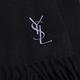 YSL 經典刺繡字母LOGO 100%純羊毛素面圍巾(黑色) product thumbnail 4