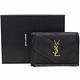 YSL Saint Laurent MONOGRAM 車縫小牛皮迷你釦式短夾(黑色) product thumbnail 6