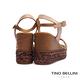 Tino Bellini 歐洲進口編織工藝繫踝厚底楔型涼鞋-淺駝 product thumbnail 5