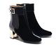 短靴 HELENE SPARK 復古時髦純色繫帶造型高跟短靴－黑 product thumbnail 2