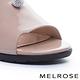 拖鞋 MELROSE 時髦晶鑽飾釦球軟牛漆皮粗高跟拖鞋－粉 product thumbnail 6