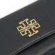 TORY BURCH Britten雙T LOGO牛皮翻蓋斜背包(黑/金) product thumbnail 6