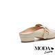 拖鞋 MODA Luxury 時尚復古金屬圓釦尖頭穆勒低跟拖鞋－米 product thumbnail 4