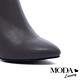 短靴 MODA Luxury 自信態度異材質拼接設計尖頭短靴－灰 product thumbnail 6