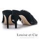 Louise et Cie 優雅兔毛交叉高跟涼拖鞋-黑色 product thumbnail 4