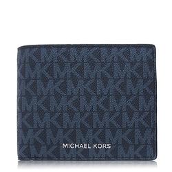 Michael Kors 經典PVC / 雙摺 短夾(附零錢袋/深藍)