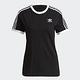 Adidas 3 Stripes Tee GN2900 女 短袖 上衣 T恤 運動 休閒 柔軟 棉質 國際尺寸 黑 product thumbnail 3