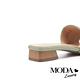 拖鞋 MODA Luxury 氣質風尚編織質感一字方頭低跟拖鞋－綠 product thumbnail 4