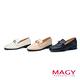 MAGY 金屬釦飾牛皮低跟樂福鞋 杏色 product thumbnail 7