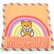 MOSCHINO 彩虹泰迪熊字母印花粉橘底真絲方巾 領巾(50x50) product thumbnail 2