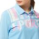 【Lynx Golf】女款吸濕排汗機能個性潮流LOGO字樣印花長袖POLO衫-淺藍色 product thumbnail 6