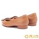 ORIN 柔軟羊皮金屬方釦尖頭 女 粗低跟鞋 棕色 product thumbnail 5