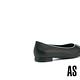 低跟鞋 AS 質感高雅純色線條全真皮方頭低跟鞋－黑 product thumbnail 4