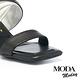 拖鞋  MODA MODAY都會美扭結兩穿方頭羊皮高跟拖鞋－黑 product thumbnail 6